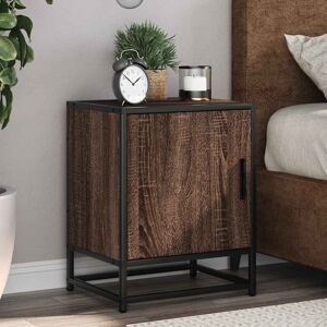 Rio Bedside Cabinet 40X31x50 Cm Engineered Wood And Metal Brown oak 50cm H X 40cm W X 31cm D Rio Bedside Cabinet 40X31x50 Cm Engineered Wood And Metal Brown oak 50cm H X 40cm W X 31cm D