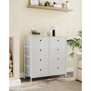 17 Stories Chest Of Drawers, Storage Unit With 8 Easy Pull Fabric Drawers, Dresser, Organiser Unit With Metal Frame, Tabletop, For Closet, Cream White And Oak White;Beige 81.5cm H X 80cm W X 30cm D 17 Stories Chest Of Drawers, Storage Unit With 8 Easy Pull Fabric Drawers, Dresser, Organiser Unit With Metal Frame, Tabletop, For Closet, Cream White And Oak White;Beige 81.5cm H X 80cm W X 30cm D