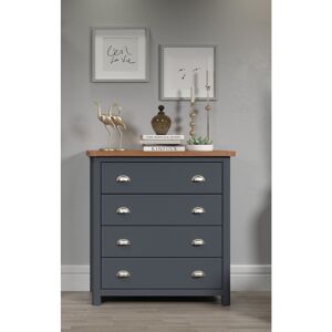 Marlow Home Co. Sartor 4 Drawer Wide Chest Of Drawers, painted. Blue;Grey 94.5cm H X 90cm W X 40cm D Marlow Home Co. Sartor 4 Drawer Wide Chest Of Drawers, painted. Blue;Grey 94.5cm H X 90cm W X 40cm D