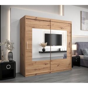 Brayden Studio Attalie 2 Door Manufactured Wood Wardrobe Artisan Oak 200cm H X 200cm W X 62cm D Brayden Studio Attalie 2 Door Manufactured Wood Wardrobe Artisan Oak 200cm H X 200cm W X 62cm D
