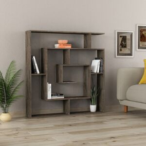 Zipcode Design Labirent Bookcase Modern Maze-Design Freestanding Shelf Unit Dark Coffee 129cm H X 125cm W X 22cm D Zipcode Design Labirent Bookcase Modern Maze-Design Freestanding Shelf Unit Dark Coffee 129cm H X 125cm W X 22cm D