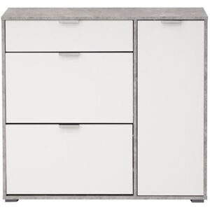 Brayden Studio Jeharco Grey And White Shoe Rack Storage Cabinet Wooden Shoe Stand Organiser With 2 Revolving Drawers For 18-21 Pairs Grey Wood;White Wood 21 Brayden Studio Jeharco Grey And White Shoe Rack Storage Cabinet Wooden Shoe Stand Organiser With 2 Revolving Drawers For 18-21 Pairs Grey Wood;White Wood 21