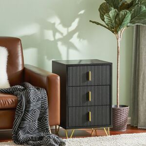 Fairmont Park Saturmino Manufactured Wood Bedside Table Black 63cm H X 40cm W X 40cm D Fairmont Park Saturmino Manufactured Wood Bedside Table Black 63cm H X 40cm W X 40cm D