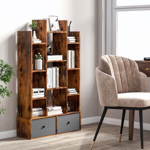 Borough Wharf Open-Back Bookshelf Wood Bookcase Display Shelf Storage Rack-Coffee Brown 132cm H X 81cm W X 24cm D Borough Wharf Open-Back Bookshelf Wood Bookcase Display Shelf Storage Rack-Coffee Brown 132cm H X 81cm W X 24cm D