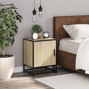 Rio Bedside Cabinet 40X31x50 Cm Engineered Wood And Metal Sonoma Oak 50cm H X 40cm W X 31cm D Rio Bedside Cabinet 40X31x50 Cm Engineered Wood And Metal Sonoma Oak 50cm H X 40cm W X 31cm D