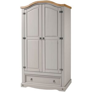 Brambly Cottage Bridewell 2 Door Wardrobe Grey 190cm H X 100cm W X 51cm D Brambly Cottage Bridewell 2 Door Wardrobe Grey 190cm H X 100cm W X 51cm D