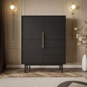 Fjørde & Co Sideboard MIRACLE 3D3S with drawers Black 134cm H X 104cm W X 39cm D Fjørde & Co Sideboard MIRACLE 3D3S with drawers Black 134cm H X 104cm W X 39cm D