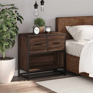 Rio Bedside Cabinet 60X31x60 Cm Engineered Wood And Metal Brown oak 60cm H X 60cm W X 31cm D Rio Bedside Cabinet 60X31x60 Cm Engineered Wood And Metal Brown oak 60cm H X 60cm W X 31cm D