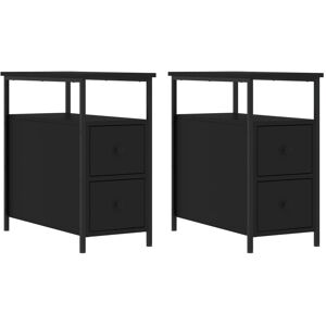 Borough Wharf Nedlands 2 Drawer Bedside Table Black 60cm H X 30cm W X 60cm D Borough Wharf Nedlands 2 Drawer Bedside Table Black 60cm H X 30cm W X 60cm D