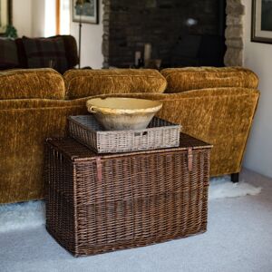 17 Stories Kalki Extra Large Wicker Storage Trunk Basket with Lid Distilled Brown 56cm H X 90cm W X 52cm D 17 Stories Kalki Extra Large Wicker Storage Trunk Basket with Lid Distilled Brown 56cm H X 90cm W X 52cm D