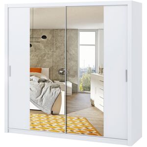Ebern Designs Frazierii 2 Door Sliding Wardrobe White 215cm H x 220cm W x 62cm D Ebern Designs Frazierii 2 Door Sliding Wardrobe White 215cm H x 220cm W x 62cm D