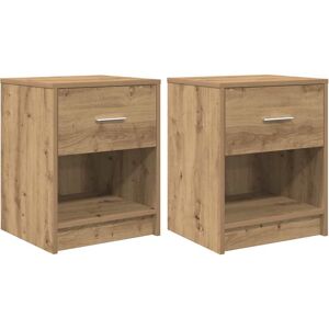 Latitude Run Bedside Cabinets 2 Pcs With Drawer 40X34x50 Cm Artisan Oak 50cm H X 40cm W X 34cm D Latitude Run Bedside Cabinets 2 Pcs With Drawer 40X34x50 Cm Artisan Oak 50cm H X 40cm W X 34cm D