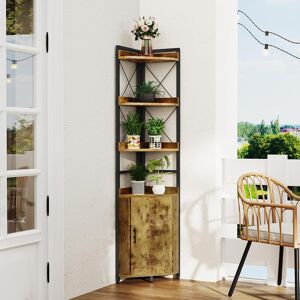 Rio Corner Shelf 4 Tiers Rustic Brown 178.9cm H X 32cm W Rio Corner Shelf 4 Tiers Rustic Brown 178.9cm H X 32cm W