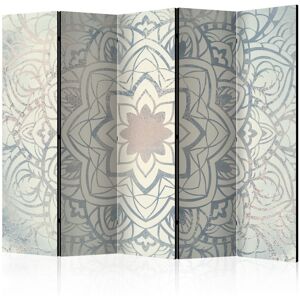 East Urban Home 225cm W x 172cm H 5 - Panel One Sided Room Divider Folding Room Divider Blue;Brown;White 172cm H X 225cm W X 3cm D East Urban Home 225cm W x 172cm H 5 - Panel One Sided Room Divider Folding Room Divider Blue;Brown;White 172cm H X 225cm W X 3cm D