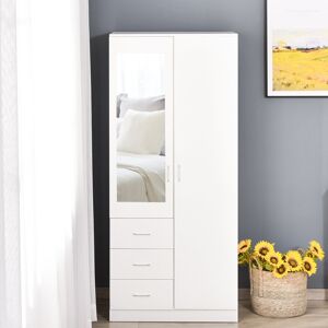 Ebern Designs Arvil 2 Door Wardrobe white 180cm H X 80cm W X 50cm D Ebern Designs Arvil 2 Door Wardrobe white 180cm H X 80cm W X 50cm D