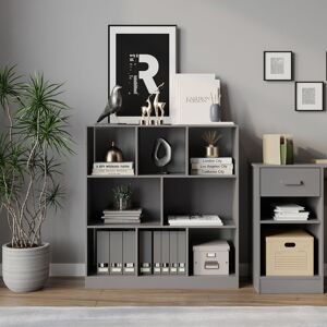17 Stories 8 Cube Asymmetrical Storage Cabinet Wooden Bookcase Shelve Square Organiser Grey 95cm H X 89cm W X 11.22cm D 17 Stories 8 Cube Asymmetrical Storage Cabinet Wooden Bookcase Shelve Square Organiser Grey 95cm H X 89cm W X 11.22cm D