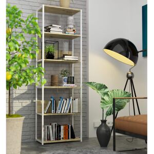 17 Stories Doric 192cm H Metal Bookcase White;Tan (6 shelves) 192cm H x 60cm W x 32cm D 17 Stories Doric 192cm H Metal Bookcase White;Tan (6 shelves) 192cm H x 60cm W x 32cm D