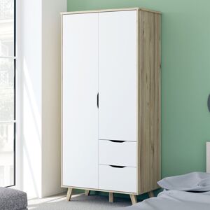 EUForte Vankka Manufactured Wood Wardrobe Beige 94.7cm H X 201.5cm W X 52.7cm D EUForte Vankka Manufactured Wood Wardrobe Beige 94.7cm H X 201.5cm W X 52.7cm D
