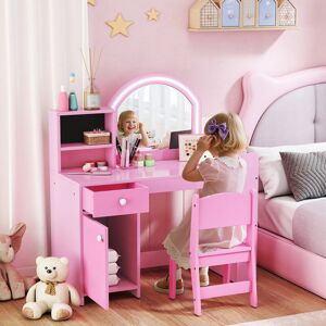Harriet Bee Kids Dressing Table Set Pink 96.9cm H X 88.6cm W X 38.8cm D Harriet Bee Kids Dressing Table Set Pink 96.9cm H X 88.6cm W X 38.8cm D