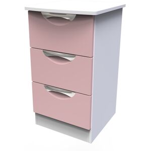 17 Stories Fully Assembled Lebay 3 Drawer Bedside Table White/Pink 69.5cm H X 39.5cm W X 41.5cm D 17 Stories Fully Assembled Lebay 3 Drawer Bedside Table White/Pink 69.5cm H X 39.5cm W X 41.5cm D