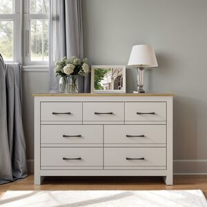 17 Stories Limestone 7 - Drawer Chest of Drawers Grey 76.6cm H X 119cm W X 35.3cm D 17 Stories Limestone 7 - Drawer Chest of Drawers Grey 76.6cm H X 119cm W X 35.3cm D
