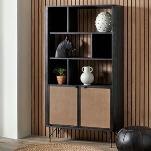 August Grove Caylin Display Cabinet Black;Beige 180cm H X 100cm W X 35cm D August Grove Caylin Display Cabinet Black;Beige 180cm H X 100cm W X 35cm D