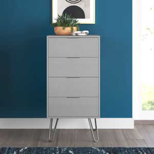 Mercury Dufresne 4 Drawer Narrow Chest of Drawers Grey 90.3cm H X 45cm W X 39.5cm D Mercury Dufresne 4 Drawer Narrow Chest of Drawers Grey 90.3cm H X 45cm W X 39.5cm D