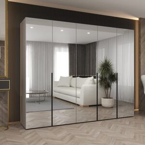 Latitude Run Bogins III Cashmere Hinged Door Wardrobe 250cm - Soft Modern Mirrored Wardrobe for Serene Bedroom Storage Cashmere 202cm H X 250cm W X 52cm D Latitude Run Bogins III Cashmere Hinged Door Wardrobe 250cm - Soft Modern Mirrored Wardrobe for Serene Bedroom Storage Cashmere 202cm H X 250cm W X 52cm D