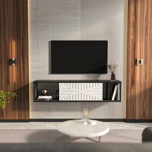 17 Stories Rinya 140 cm Wide Floating TV Stand with a Sliding Door White/Grey 65" 17 Stories Rinya 140 cm Wide Floating TV Stand with a Sliding Door White/Grey 65"