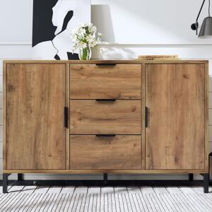 Alpen Home Readington 120cm Wide 3 Drawer Dark Oak 76cm H X 120cm W X 40cm D Alpen Home Readington 120cm Wide 3 Drawer Dark Oak 76cm H X 120cm W X 40cm D