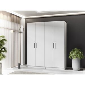 17 Stories Nitra 4 Door Wardrobe White 205cm H X 156cm W X 52.5cm D 17 Stories Nitra 4 Door Wardrobe White 205cm H X 156cm W X 52.5cm D