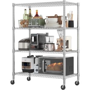 Himimi Yelena 35cm W Metal Shelving Unit with Wheels Silver 183cm H x 90cm W x 45cm D Himimi Yelena 35cm W Metal Shelving Unit with Wheels Silver 183cm H x 90cm W x 45cm D