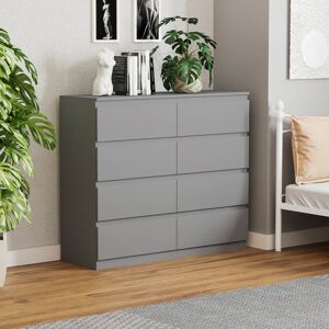 17 Stories Cunha 8 - Drawer Wide Chest of Drawers, Large Bedroom Storage Cabinet Grey 95.5cm H X 120cm W X 40cm D 17 Stories Cunha 8 - Drawer Wide Chest of Drawers, Large Bedroom Storage Cabinet Grey 95.5cm H X 120cm W X 40cm D