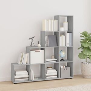 Latitude Run Staircase Bookcase Grey Sonoma 142 Cm Engineered Wood Grey Sonoma 142cm H x 138cm W x 29cm D Latitude Run Staircase Bookcase Grey Sonoma 142 Cm Engineered Wood Grey Sonoma 142cm H x 138cm W x 29cm D