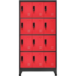 Rebrilliant Wojtowicz 1 Tier 1 Wide Locker Anthracite/Red 180cm H X 90cm W X 45cm D Rebrilliant Wojtowicz 1 Tier 1 Wide Locker Anthracite/Red 180cm H X 90cm W X 45cm D