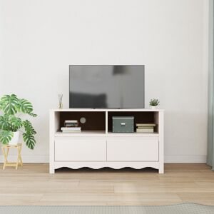 Natur Pur Oyster White Engineered Wood Medium TV Rack Rectangular Manufactured Wood/White 40" Natur Pur Oyster White Engineered Wood Medium TV Rack Rectangular Manufactured Wood/White 40"