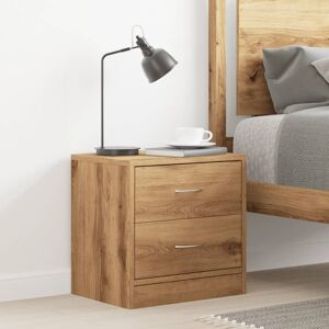 Alpen Home Alfredina 2 Drawer Bedside Table Artisian Oak 40cm H X 40cm W X 30cm D Alpen Home Alfredina 2 Drawer Bedside Table Artisian Oak 40cm H X 40cm W X 30cm D
