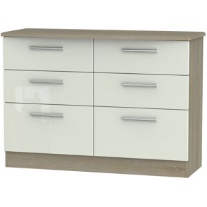 Brayden Studio Fully Assembled Yantarni 6 Drawer 112Cm W Chest of Drawers Coffee/White 78.8cm H X 112cm W X 51.9cm D Brayden Studio Fully Assembled Yantarni 6 Drawer 112Cm W Chest of Drawers Coffee/White 78.8cm H X 112cm W X 51.9cm D