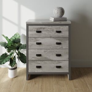 Rio Okeefe 4 - Drawer Chest of Drawers Grey 95.2cm H X 73cm W X 39.5cm D Rio Okeefe 4 - Drawer Chest of Drawers Grey 95.2cm H X 73cm W X 39.5cm D