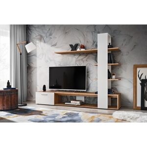 Latitude Run Kyllian Entertainment Unit for TVs up to 58" White/Oak 58" Latitude Run Kyllian Entertainment Unit for TVs up to 58" White/Oak 58"