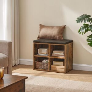 Alpen Home Shoe Storage Bench with 4 Compartments and 2 Adjustable Shelves Brown 121.92cm H X 151.38cm W X 77.47cm D Alpen Home Shoe Storage Bench with 4 Compartments and 2 Adjustable Shelves Brown 121.92cm H X 151.38cm W X 77.47cm D