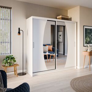 Ivy Bronx Daucourt 3 Door Sliding Wardrobe White Matt 200cm H x 200cm W x 62cm D Ivy Bronx Daucourt 3 Door Sliding Wardrobe White Matt 200cm H x 200cm W x 62cm D