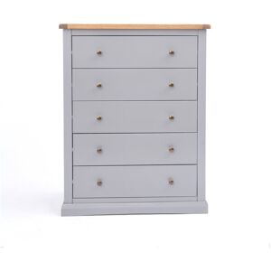 Marlow Home Co. Minard 5 Drawer 90Cm W Chest of Drawers Grey/Gold 115cm H X 90cm W X 40cm D Marlow Home Co. Minard 5 Drawer 90Cm W Chest of Drawers Grey/Gold 115cm H X 90cm W X 40cm D