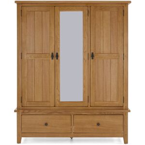 ClassicLiving Burcombe Oak Triple Wardrobe Natural 198cm H X 160cm W X 57cm D ClassicLiving Burcombe Oak Triple Wardrobe Natural 198cm H X 160cm W X 57cm D