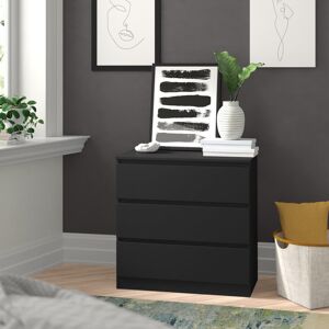 Zipcode Design Braunstein 3 Drawer Chest Black 77cm H X 80cm W X 40cm D Zipcode Design Braunstein 3 Drawer Chest Black 77cm H X 80cm W X 40cm D