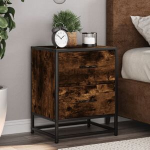 Borough Wharf Bedside Cabinet Grey Sonoma 40X31x50 Cm Engineered Wood Smoked Oak 50cm H X 40cm W X 31cm D Borough Wharf Bedside Cabinet Grey Sonoma 40X31x50 Cm Engineered Wood Smoked Oak 50cm H X 40cm W X 31cm D