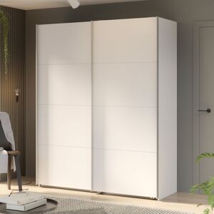 17 Stories Modern Wardrobe with 2 Sliding Doors, Engineered Wood, White Chrome 210.5cm H x 170.3cm W x 61.2cm D 17 Stories Modern Wardrobe with 2 Sliding Doors, Engineered Wood, White Chrome 210.5cm H x 170.3cm W x 61.2cm D
