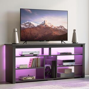 Metro Led Tall Tv Stand, Entertainment Center For 55/60/65 Inch Tv, Gaming Tv Console With Storage For Ps4, Adjustable Shelf Modern High Tv Cabinet For Livi Carbon Black 65" Metro Led Tall Tv Stand, Entertainment Center For 55/60/65 Inch Tv, Gaming Tv Console With Storage For Ps4, Adjustable Shelf Modern High Tv Cabinet For Livi Carbon Black 65"