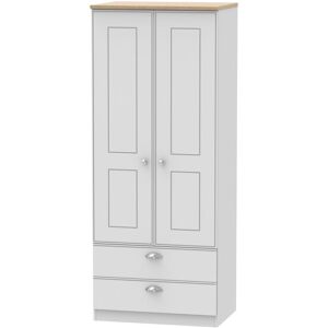 Rosalind Wheeler Fully Assembled 2 Door Wardrobe Gray 182.5cm H X 74cm W X 53cm D Rosalind Wheeler Fully Assembled 2 Door Wardrobe Gray 182.5cm H X 74cm W X 53cm D