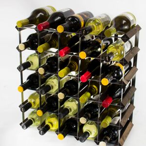 Rio Candace Floor Wine Bottle Rack Dark Oak Stained Pine / Galvanised Steel 52cm H X 52cm W X 23cm D Rio Candace Floor Wine Bottle Rack Dark Oak Stained Pine / Galvanised Steel 52cm H X 52cm W X 23cm D